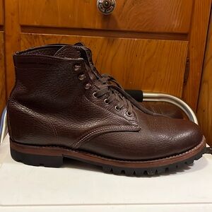 Wolverine Dark Brown Leather Boots bison vibram sole